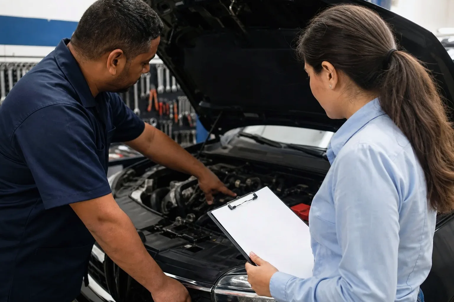 Despachante auxiliando cliente no cadastro de motor em Foz do Iguaçu.