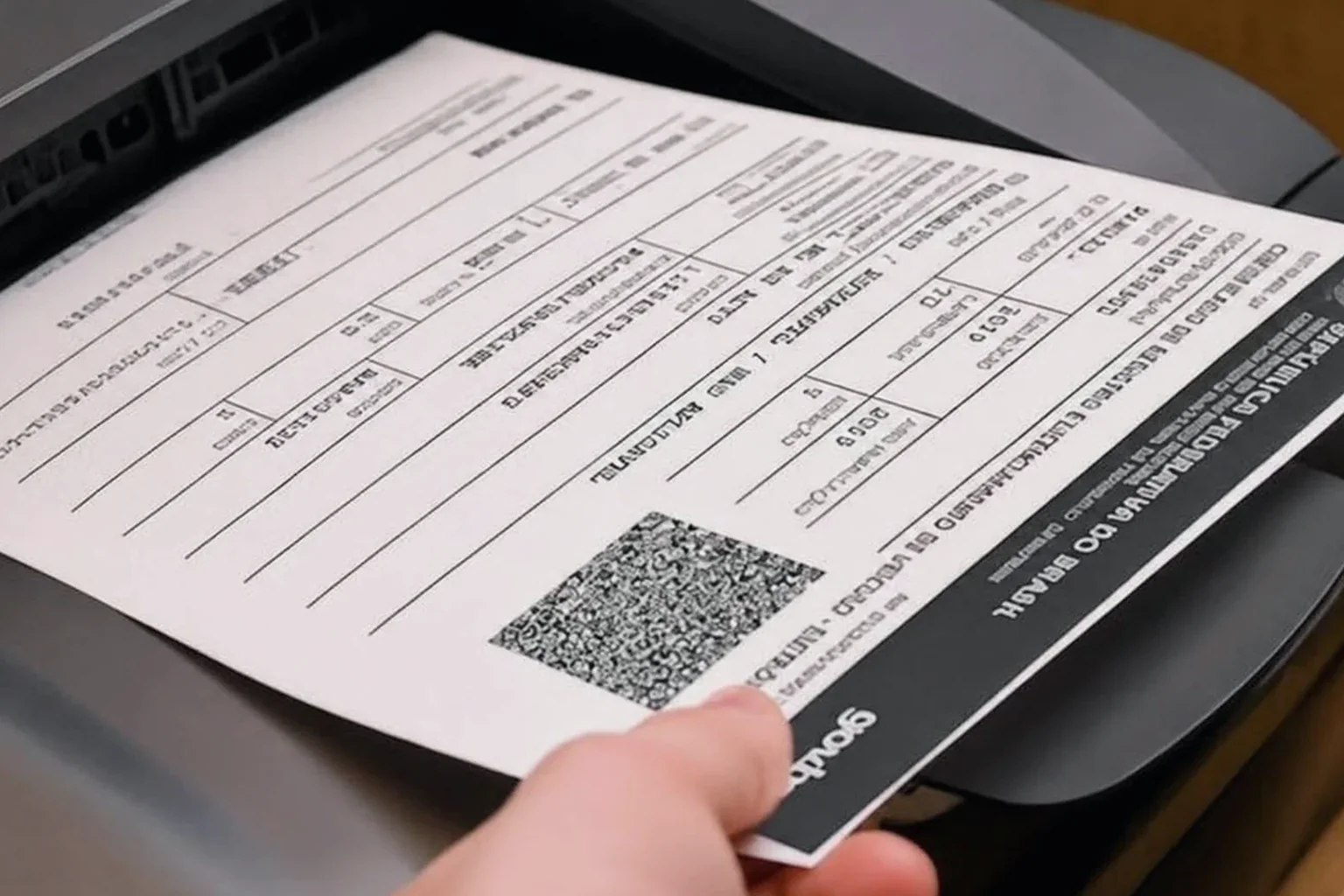 Despachante utilizando impressora para imprimir CRLV-e com documentos em Foz do Iguaçu.